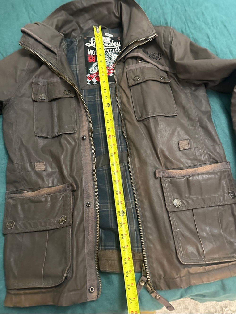 Waxed Motorcycle Field Jacket - Brown